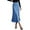 Blue, variant on Women's Summer Midi Satin Skirt Dressy Casual High Waisted A Line Flowy Ruffle Elegant Party Skirts