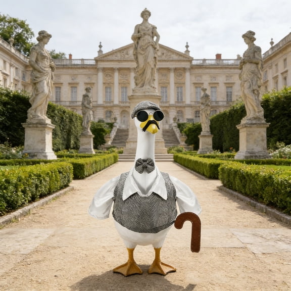 sruoe Porch Goose Outfits, 23 Inch Geese Statue Clothes, Spring Summer Goose Skirt Decor, Lawn Goose Outfits for Statue Patio Lawn Garden Decoration