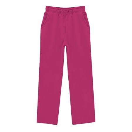 HAYIMI Children Girls Stretch Soft Casual Pants With Elastic Waistband Comfortable Playwear Toddlers Kids Relaxed Fit Solid Color Trousers