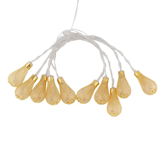 Lattice Pattern Openwork Teardrop LED Star String - Creative Romantic Holiday Christmas Room Lights