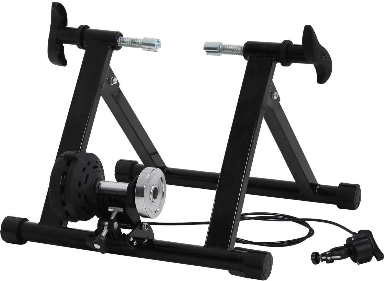 Magnetic Bike Trainer Stand,Quick-Release & Front Wheel Riser Resistance Foldable Bicycle Exercise Stand for Indoor