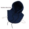 thumbnail image 5 of Unisex Hoodie Fake Collar Detachable Dickey Solid Color Half Sweatshirt with Hat, 5 of 20