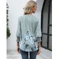 thumbnail image 4 of Women's 2025 Fashion Tops 3/4 Length Sleeve Business Casual Blouses Summer Tees Shirts, 4 of 6