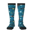 thumbnail image 1 of Fotbe Construction Trucks Calcetas Divertidas Estampadas para Hombre y Mujer, Calcetas de Algodón hasta la Rodilla para Caminar, Correr, Enfermería y Embarazo, 1 of 6