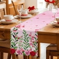thumbnail image 5 of Valentine's Day Table Runner 72 Inches Long Farmhouse Dress Scarves, Pink Red Roses Love Heart Eucalyptus Gradient Dining Tablerunner for Coffee Table/Kitchen Island/Party Décor, 13" x 72", 5 of 8
