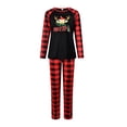 thumbnail image 4 of Liacowi Matching Family Pajamas Sets Christmas PJ's with Merry Christams Letter and Plaid Printed Long Sleeve Tee and Pants Loungewear, 4 of 8