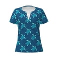 thumbnail image 3 of Naloa Cute Turtle Print T-Shirts Short Sleeve V Neck Tees for Women Fashion Tops Trendy Lightweight Soft Casual Summer Outfits Clothes, 3 of 5