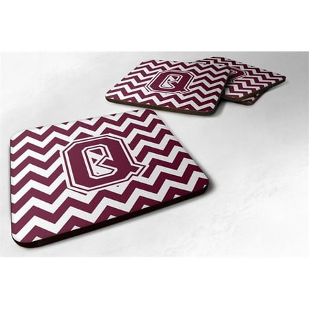 

Carolines Treasures CJ1051-QFC Letter Q Chevron Maroon & White Foam Coaster 3.5 x 0.25 x 3.5 in. - Set of 4