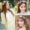 thumbnail image 2 of Eye-catching Floral Wreath Hairband Adjustable Flower Hair Headband for Wedding, 2 of 6