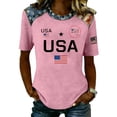 thumbnail image 2 of USA 250th Anniversary Shirt for Women American Flag Print T Shirts Fourth of July Clothes Casual Crewneck Summer Tops, 2 of 4