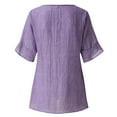thumbnail image 5 of Babysbule Womens Tops Women Casual Lotu Sleeve V-Neck Solid Irregular Blouse Tops T-Shirt, 5 of 7