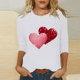 thumbnail image 2 of ZAVAZ Valentine Day Shirts for Women Love Heart Graphic Tees Shirt 3/4 Length Sleeve Blouse Cute Crewneck Pint Pullover Tops Funny Gift 2025 Spring Outfits, 2 of 4