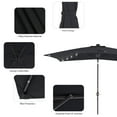 thumbnail image 3 of Sonerlic 10x 6.5ft LED Outdoor Patio Market Table Umbrella with Steel Frame for Yard, Poolside and Deck,Black, 3 of 9