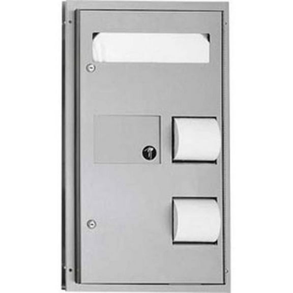 ASI-0482 - Toilet Seat Cover  Toilet Tissue Dispenser with Sanitary Napkin Disposal - Recessed