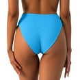 thumbnail image 3 of OCLCCG Women's Bikini Swim Bottom Briefs Ribbed High Cut Mid Waist Cheeky Bathing Suit Bottom Fashion Solid Color Classic Swimwear 2025s, 3 of 6