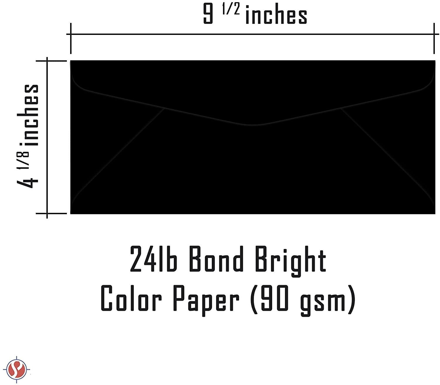 Black #10 Business Color Mailing Envelopes | 4 1/8 X 9 ½ inches | 24lb Bond Bright Color Paper (90 GSM) | 50 Envelopes Per Pack