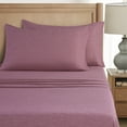 thumbnail image 4 of Mainstays Super Soft Faux Textured Microfiber Bed Sheet Set, Full, Lilac Bloom, 4 Piece, 4 of 11