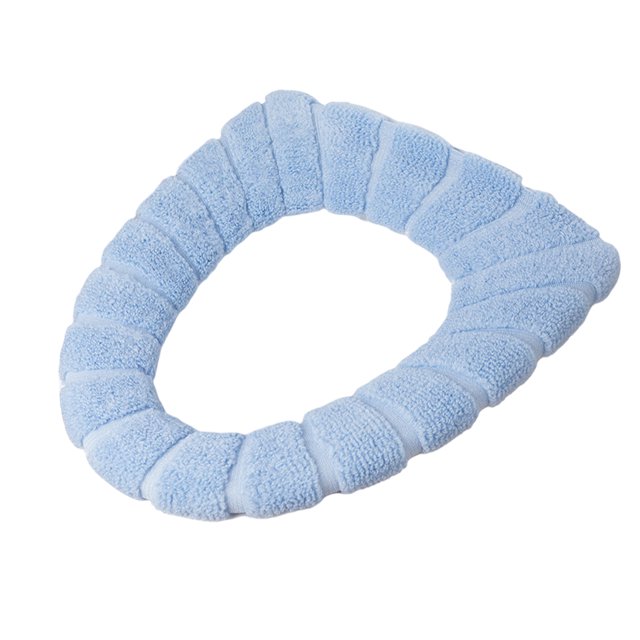 Inteprter Tapa de inodoro, cubierta de asiento, almohadillas en forma de O, cómodo suministro de baño, alfombrillas de inodoro tejidas con agua, suaves y Juegos de accesorios de baño Azul Inteprter HA010185-04