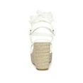 thumbnail image 2 of BLISSFUL STEP Women's Sandals Strappy Platform Slingback Flip Flops Wedge Sandals White 8.5, 2 of 6