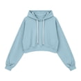thumbnail image 6 of Plus Size Hoodies for Women Pullover Fshion Hooded Long-Sleeved Drawstring Sports Solid Color Casual Hoodies, 6 of 6