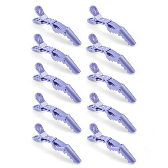10pcs/set Multicolor Croc Clips Transparent Plastic Hairdresser Clips Hair Styling Sectioning Barrettes Professional Non Slip Alligator Clips Salon DIY Accessories Hairpins (10pcs-Lighe Purple)