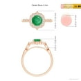thumbnail image 4 of Angara Natural 0.75 Ct. Emerald with Diamond Halo Ring in 14K Rose Gold for Women (Ring Size: 3.5), 4 of 9