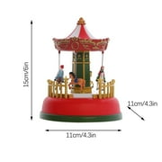 Christmas Village Carousel, LED Light Christmas Carousel, Musical Rotating Merry-Go-Round with Color Changing Lights and 8 Christmas Songs, Plastic Resin Battery Operated Indoor Outdoor Decoration