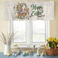 thumbnail image 6 of Valances for Windows Happy Easter Words on Linen Rod Pocket Short Curtain for Bathroom Living Room Bedroom Vintage Cute Bunny Eggs 1 Panel 42x12in, 6 of 9