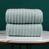 PiccoCasa 2 Piece Bath Towels 27"x54" 510GSM Thick Oversized Absorbent Spa Blue