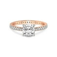 thumbnail image 3 of 3 Carat IGI Certified Cushion Shape Lab Grown Diamond Engagement Ring | 14K Rose Gold | Claire Full Eternity Lab Diamond Ring | FG-VS1-VS2 Quality Friendly Diamonds, 3 of 5