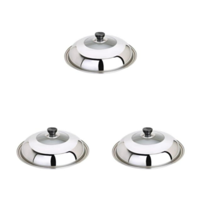 Destyer Couvercle de Pot en Acier Inoxydable Multifonctionnel Visible et Anti-Fissures Couvercle de Pot de Cuisson en Acier Inoxydable 3Ensemble