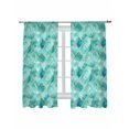 thumbnail image 2 of Sheer Curtains 63 Inches Long, Teal Geometric Light Filtering Window Curtains for Living Room/Bedroom, Modern Morocco Abstract Art Rod Pocket Voile Sheer Curtain Drapes, 52"W x 63"L, 2 Panels, 2 of 8