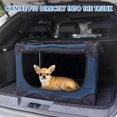 thumbnail image 4 of Soft Collapsible Dog Crate - 24 inch Portable Travel Puppy Crate for Small Pets or 2 Cats, Pet Carrier with 4 Mesh Doors, Car Kennel for Dogs with Handle for Indoor and Outdoor, Bule, 4 of 16