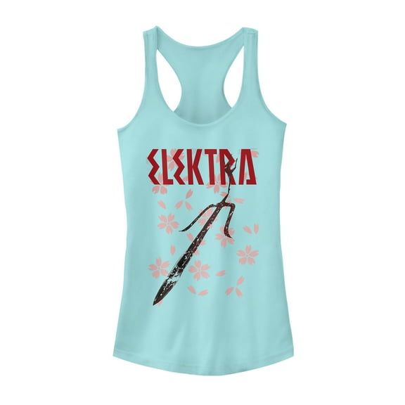 Junior's Marvel Elektra Blossoms  Racerback Tank Top Cancun Small