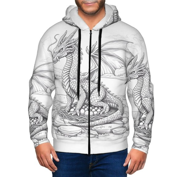 Naloa Dragon Nest Sketch Men’s Hoodies, Zip up Hoodie, Sweatshirts,Hoodies for Men Sizes S-3XL-Small