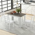 thumbnail image 2 of Costway 5 PCS Dining Set Modern Rectangle Table & 4 Rubber Wood Chairs Kitchen Breakfast, 2 of 10
