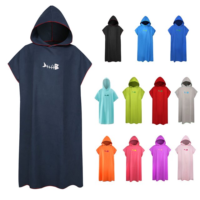 Bathrobe Windproof Fast Drying Replacement Short Sleeve Short Sleeve Unisex Men Men Women Hooded Solid Color Beach Seaside Pool Swimming Robe Peach Red