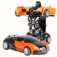 thumbnail image 1 of YOPTOP [1 Pce Voiture Robot Transformable par Impact] 1 Pce Voiture Jouet Transformable Qui Change de Forme Lors de l'Impact Aucune Pile Requise Se Transforme en Modèle de Voiture Robot, Orange, 1 of 7