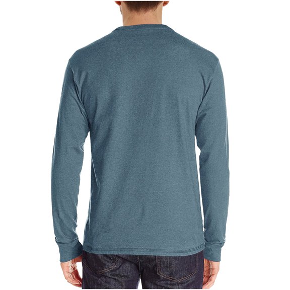 Fesfesfes Long Sleeve Shirt Men Long-Sleeve Beefy Muscle Basic Solid Pure Color Blouse Tee Shirt Top