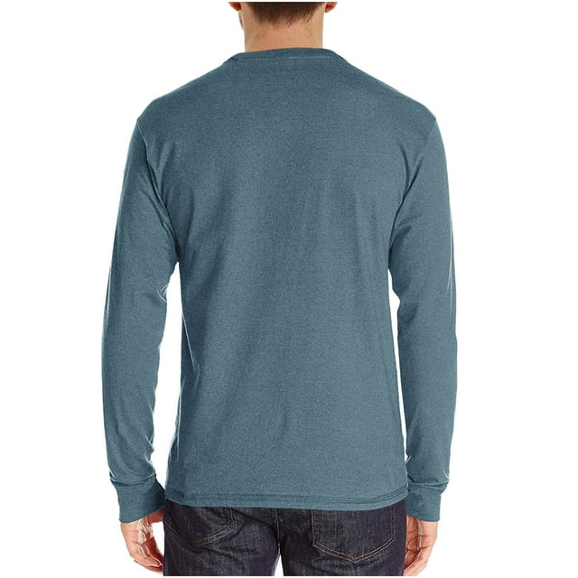 Pompotops Chemise Homme Manches Longues Muscle Basique Couleur Unie en Solde