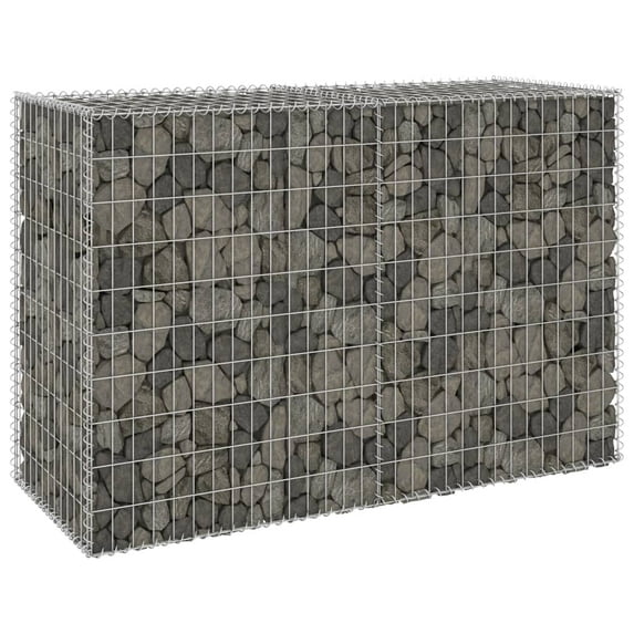 Charmma Gabion Wall with Covers Galvanized Steel 59.1"x23.6"x39.4"