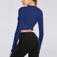 thumbnail image 5 of DAFPZW Long Sleeve Crop Tops for Women Tummy Cross Fitted Yoga Running Shirts Gym Workout Cropped Tops, 5 of 5