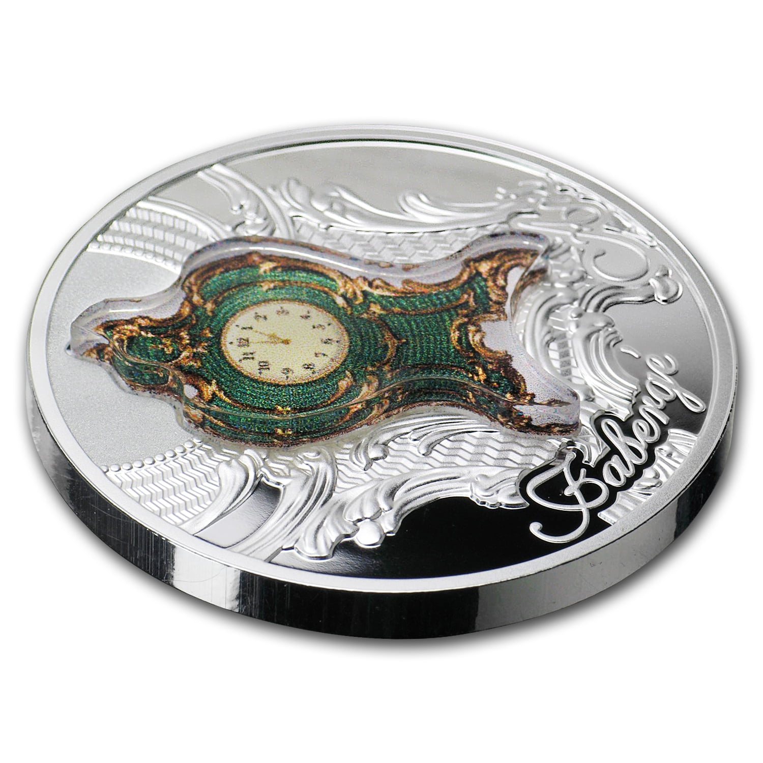 2018 Niue $1 Imperial Desk Clock Fabergé Art 1oz Silver Proof Coin