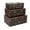 Brown Nesting Upholstered Solid Rectangle S/3 18", 21", 23"W, variant on DecMode 18" x 6" Brown Faux Leather Nesting Upholstered Trunk with Vintage Gold Accents and Studs, 3-Pieces