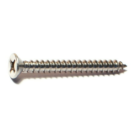 

#12 x 2 18-8 Stainless Steel Phillips Flat Head Sheet Metal Screws SMSFSS-262