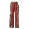 thumbnail image 5 of Yuyamidu Red Aztec Western Womens Pants Size M Flowy Loose Fit Slacks Pants Petite Breathable Business Casual Trousers Western Tribal Outfits, 5 of 7