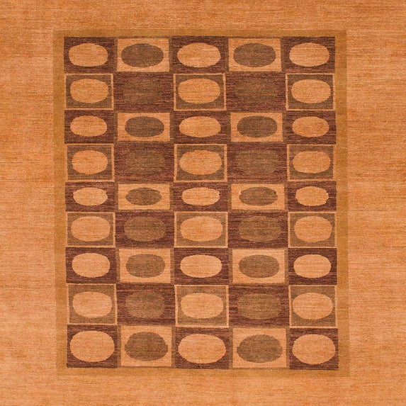 Ahgly Company Indoor Square Abstract Red Checkered Area Rugs, 6' Square