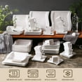 thumbnail image 5 of MALACASA, 60-Piece Porcelain Dinnerware Set, Dinner Set for 12, Ivory White, 5 of 8