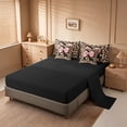 thumbnail image 3 of Erosebridal Abstract Cheetah Pattern 7pcs Bedding Comforter Set For Kids,Classic Leopard Print Letter N Monogram Queen Bedding Sets,Black Reversible, 3 of 7