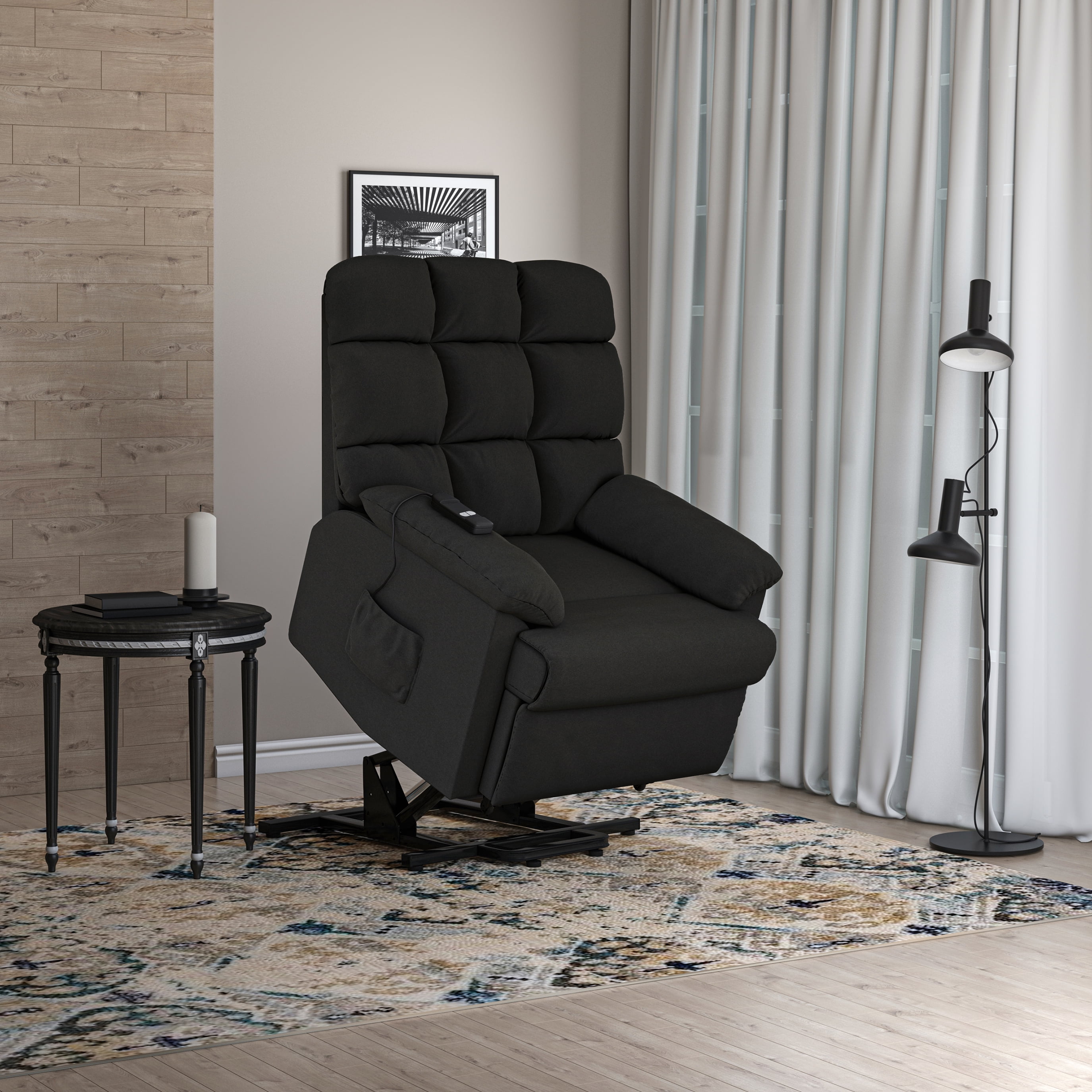 Homesvale Gray Microfiber Power Lift Recliner